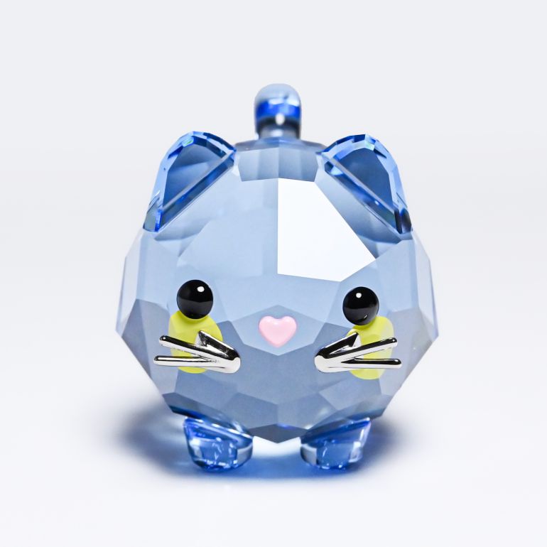 クリスタルフィギュア Chubby Cats チャビー ブルーキャット 5658328 インテリア オブジェ 置物