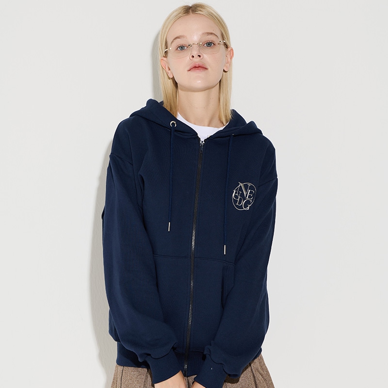 One line : 無地 長袖 ファスナー パーカー [3カラー]パーカー