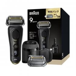 【新品/在庫あり】BRAUN ブラウン シリーズ9 SPORT+ 9350cc 電気シェーバー 5in1アルコール洗浄システム シェーバーケース交換用替刃1個付き 9350CC-BSP　ブラック