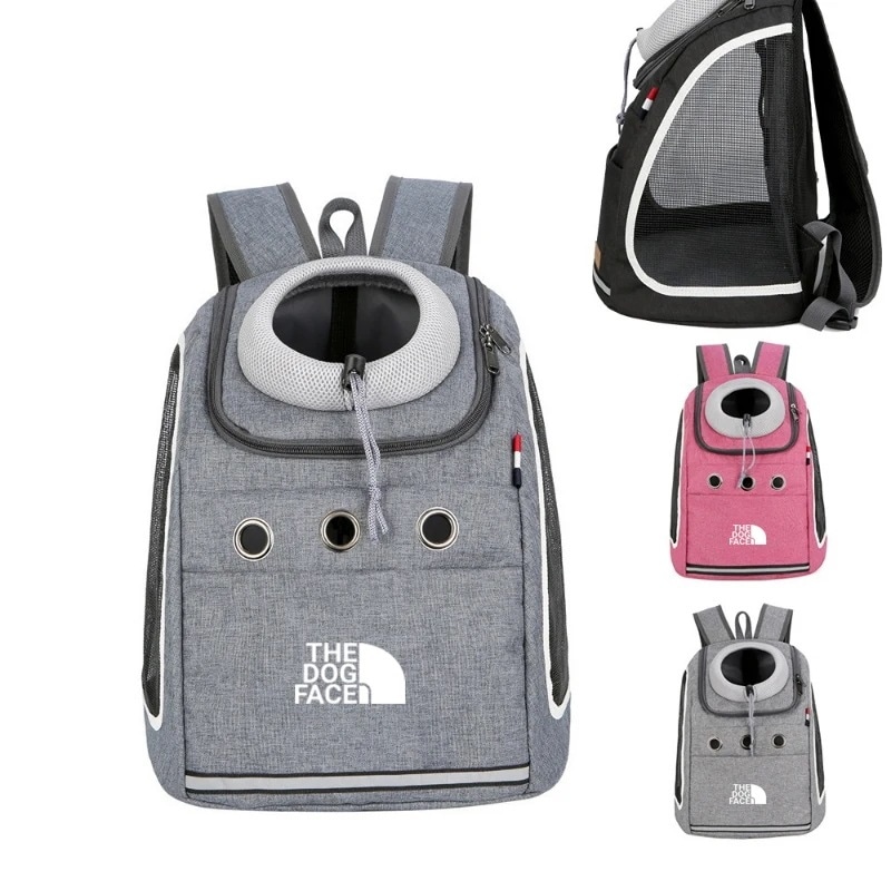 ポータブルペットキャリア 通気性メッシュドッグバックパック 折りたたみ式大容量キャリングバッグ 屋外旅行用ペット用品