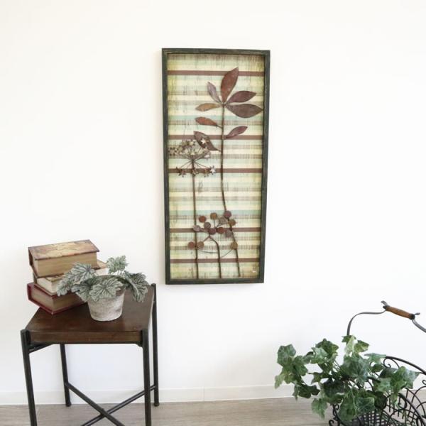 壁掛け 飾り ウォールデコレーション モダンアート ナチュラル アンティーク アイアン ボタニカル 360x810mm