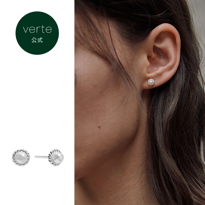 Deux.silver.185 / natte pearl earring (silver)