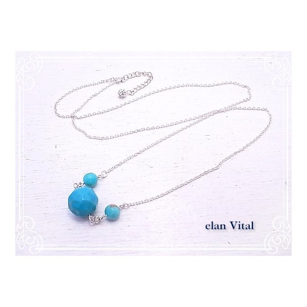 ターコイズのネックレス アクセサリー 作家 /elan Vital i-nk-001