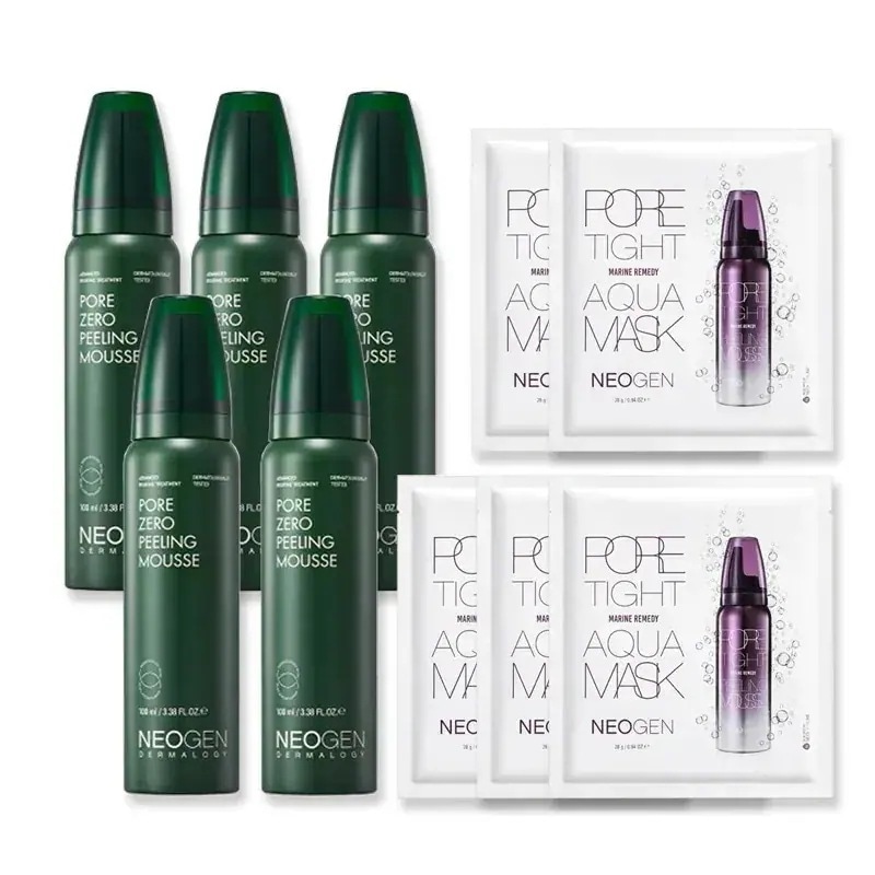 【毛穴ケアセット】ポアゼロピーリングムース100ml,5p+毛穴引き締めパック 5枚 韓国 ピーリング 洗顔 フォーム 毛穴 黒ずみ 毛穴ケア 引き締め パック 美容液 角質 取り 除去