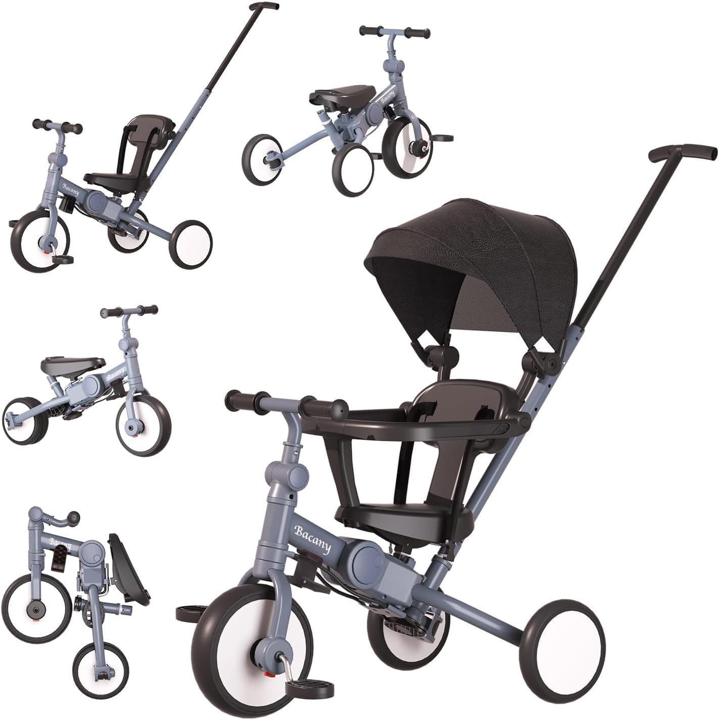 Bacany 子供用三輪車 7in1 三輪車 ステップ付き 折りたたみ 手押し棒 おしゃれ 1歳-6歳 コンパクト 自転車 おもちゃ 乗用玩具 幼児用 キッズバイク プレゼント おもちゃ 調整可能 お 11,028円