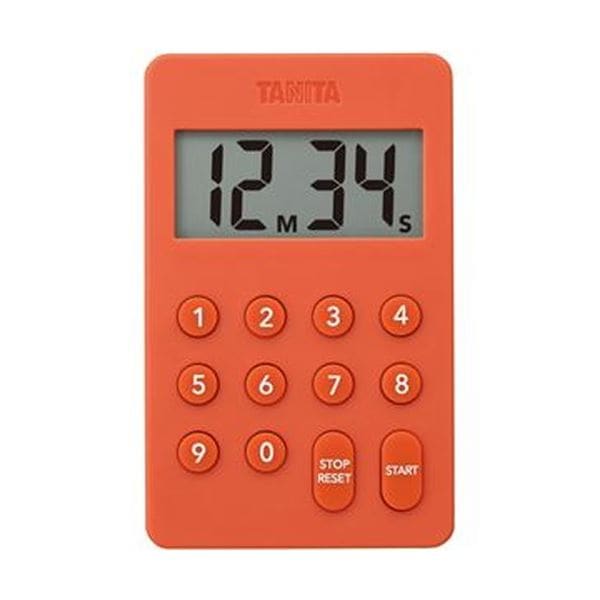 （まとめ）タニタ デジタルタイマー100分計オレンジ TD-415-OR 1個(×10セット)