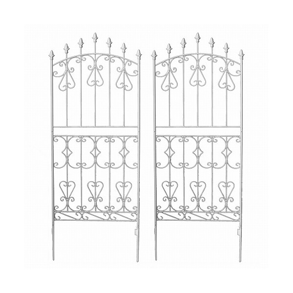 住まいスタイル アイアンローズフェンス ロータイプ 2枚組 ホワイト RS012L-2P-WHT メーカー直送