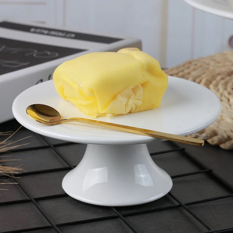 風 陶器 ケーキ皿 ハイレグ 丸皿 結婚披露宴 軽食スタンド 白 四角 洋食皿 平皿