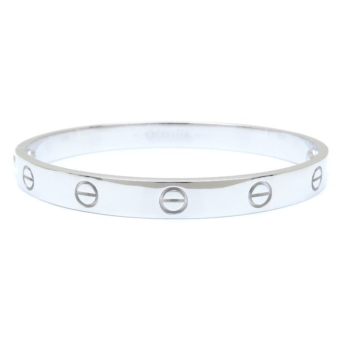 ラブ ブレスレット バングル #17 K18WG ホワイトゴールド/292690【中古】