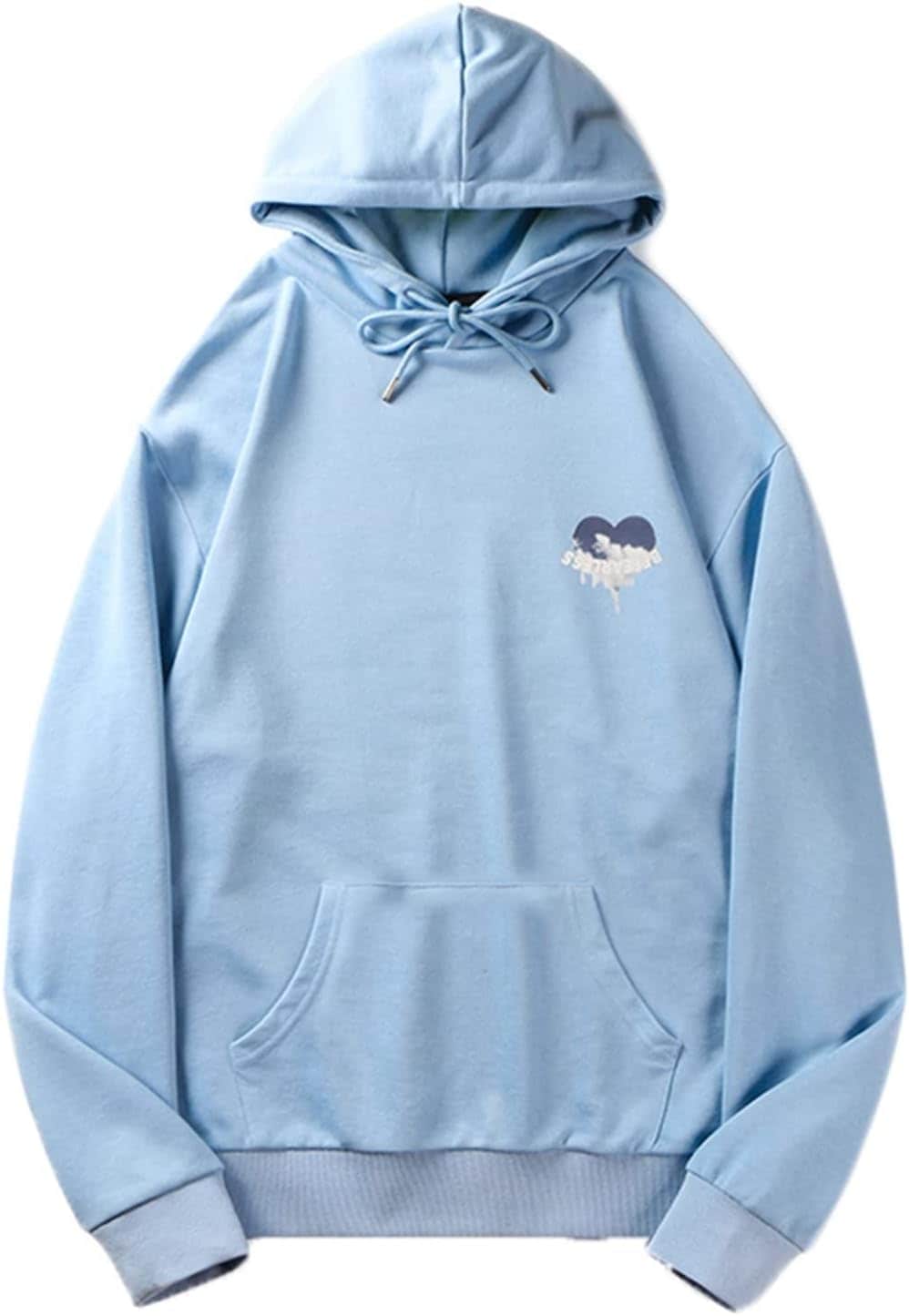 パーカー メンズ ドロップショルダー トレーナー ヴィンテージ スウェット ハート柄 ストリート系トップス 春服 アウター フーディ 大きいサイズ ルーズ 男女兼用 ポケット付き トップス