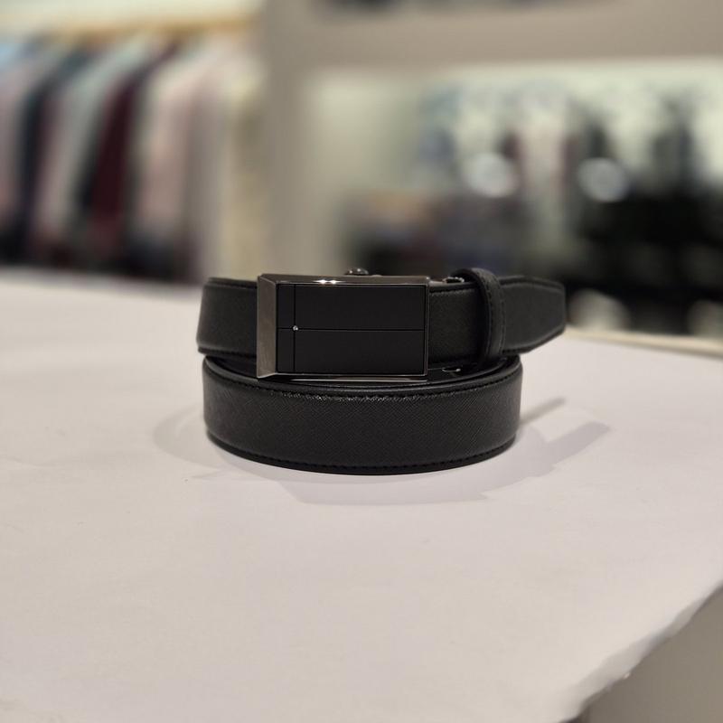 男性牛革オートベルトYJEST1153BK ブラック