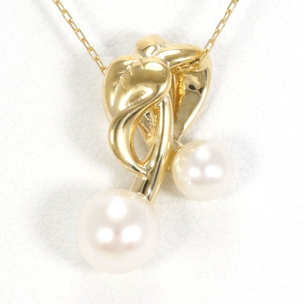 K18 イエローゴールド ネックレス パール(真珠) 約40cm ジュエリー 中古