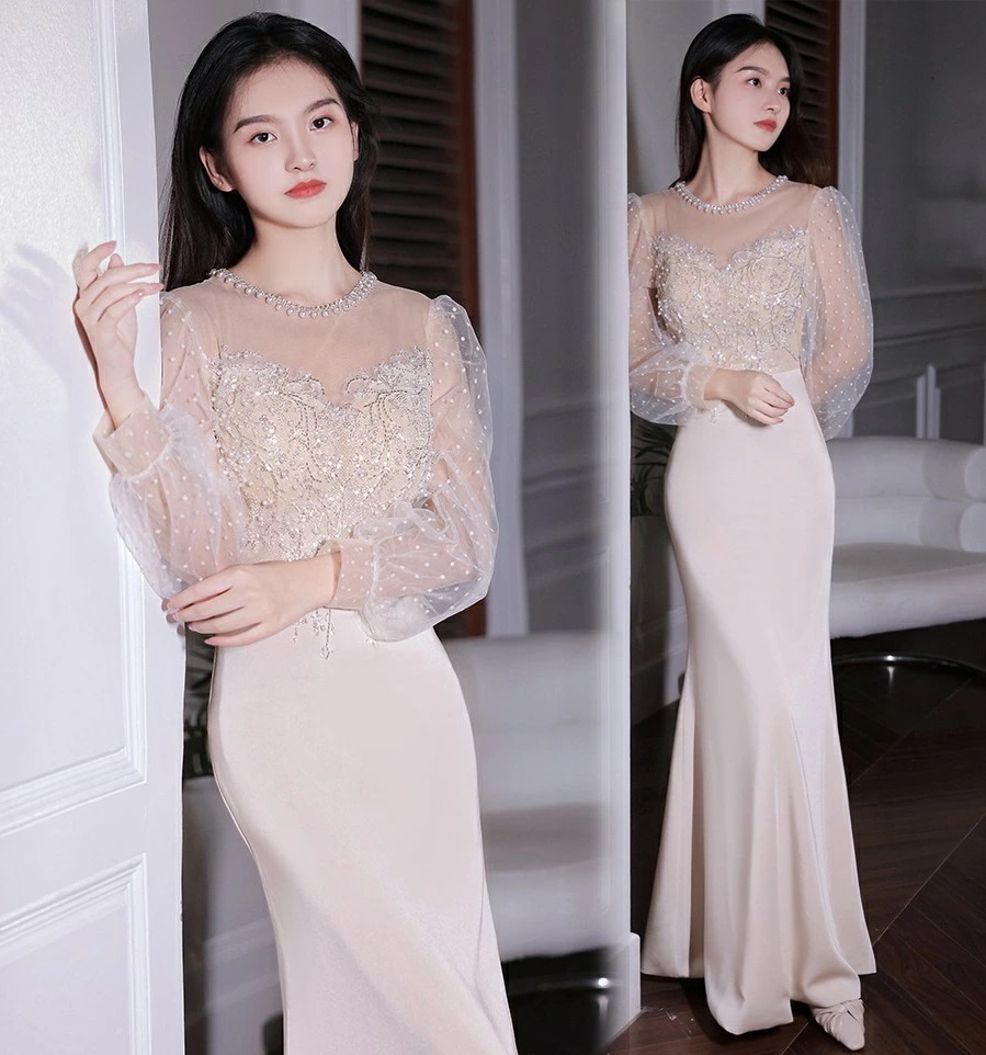 ロングドレス 発表会 演奏会ワンピース 20代 30代 40代 イブニングドレス 長袖 チュール切替 パーディードレス ロング丈ドレス ワンピース エレガント 演奏会 謝恩会 発表会 披露宴 長袖 成 5,580円