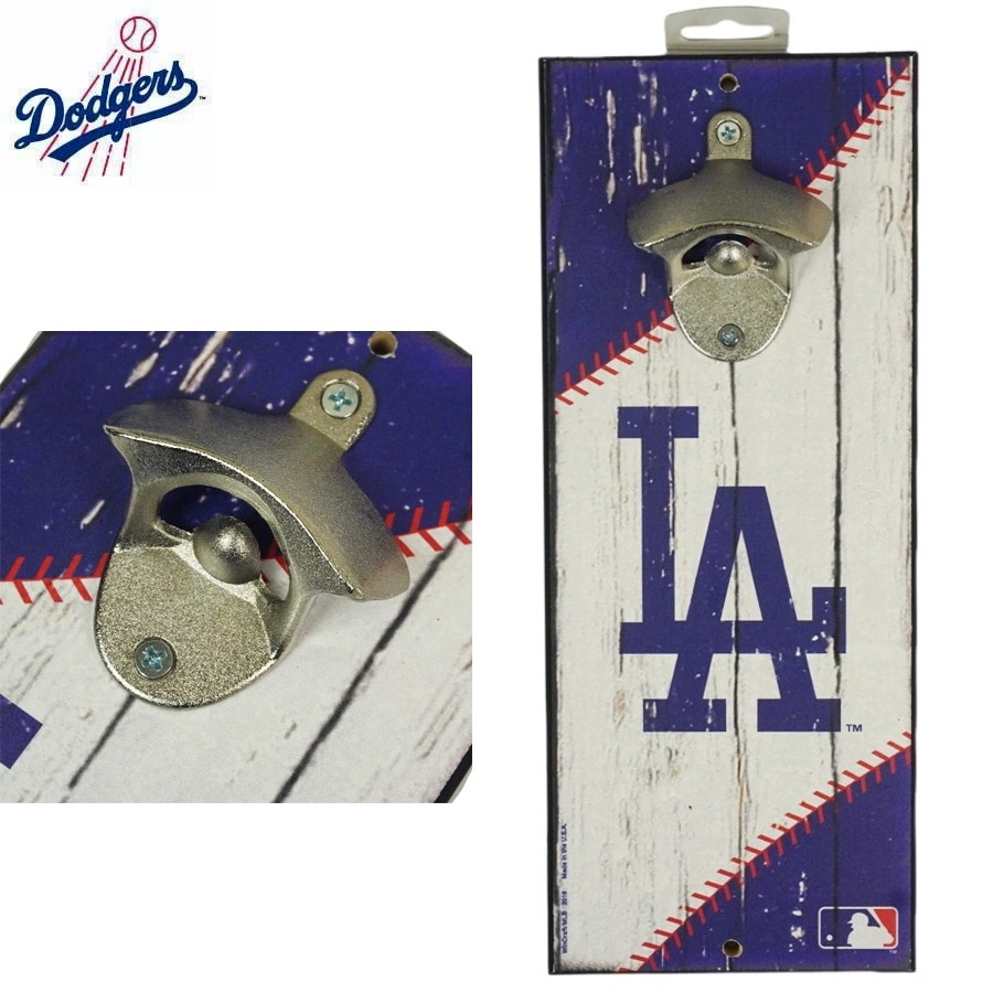 ロサンゼルス ドジャース 公式グッズボトルオープナー 栓抜き ウッドサイン インテリア 看板 壁掛けWINCRAFT MLB BOTTLE OPENER WOOD SIGN L