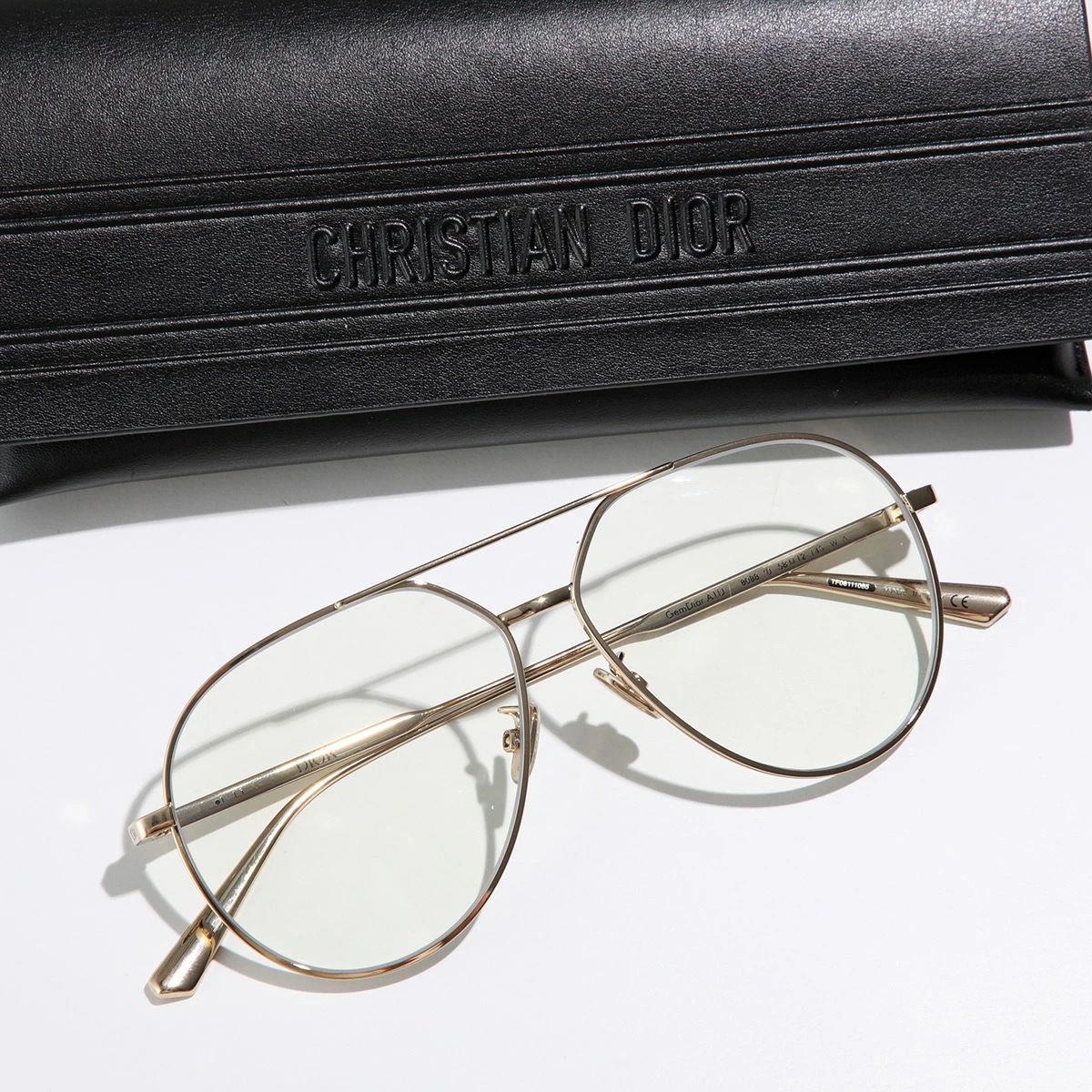 Dior ディオール メガネ GemDior A1U B0BB CD40057U B30 レディース ティアドロップ型 メタルフレーム フルリム めがね 眼鏡 ゴールド