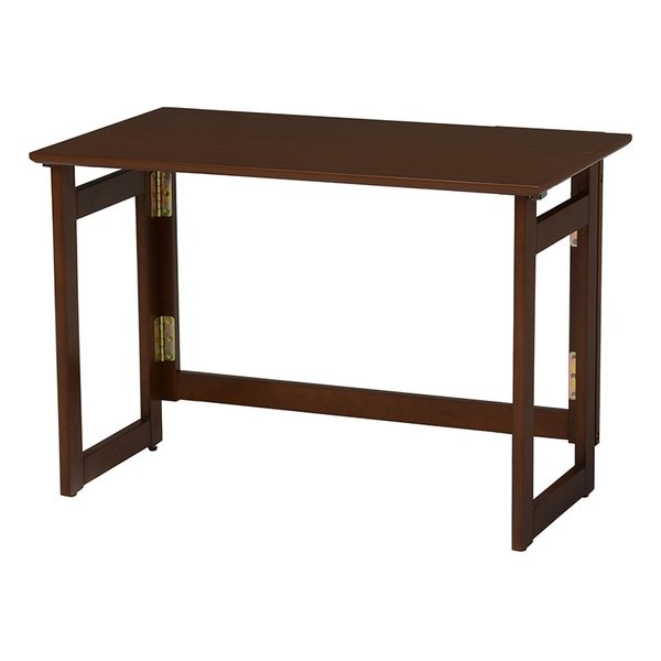 折りたたみテーブル 木製 幅80cm×奥行40cm×高さ55cm ダークブラウン VT-7810DBR