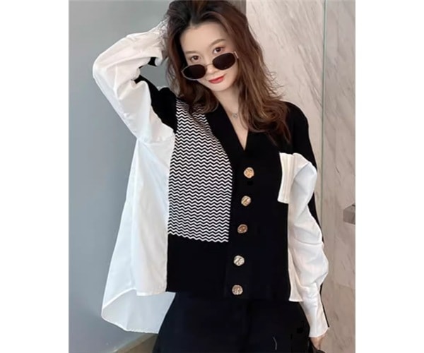 レディース トップス シャツ ニット ミドル丈 長袖 襟付き ポロカラー ストレート 前開き ボタン 大人可愛い きれいめ カジュアル 上品 おしゃれ かっこいい こなれ感 ラフ ボーイッシュ ルーズ