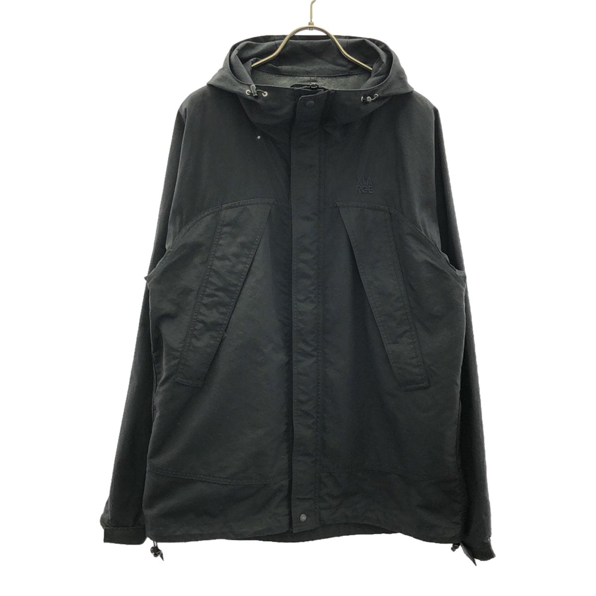 刺繍 ナイロンジャケット L ブラック メンズ 古着