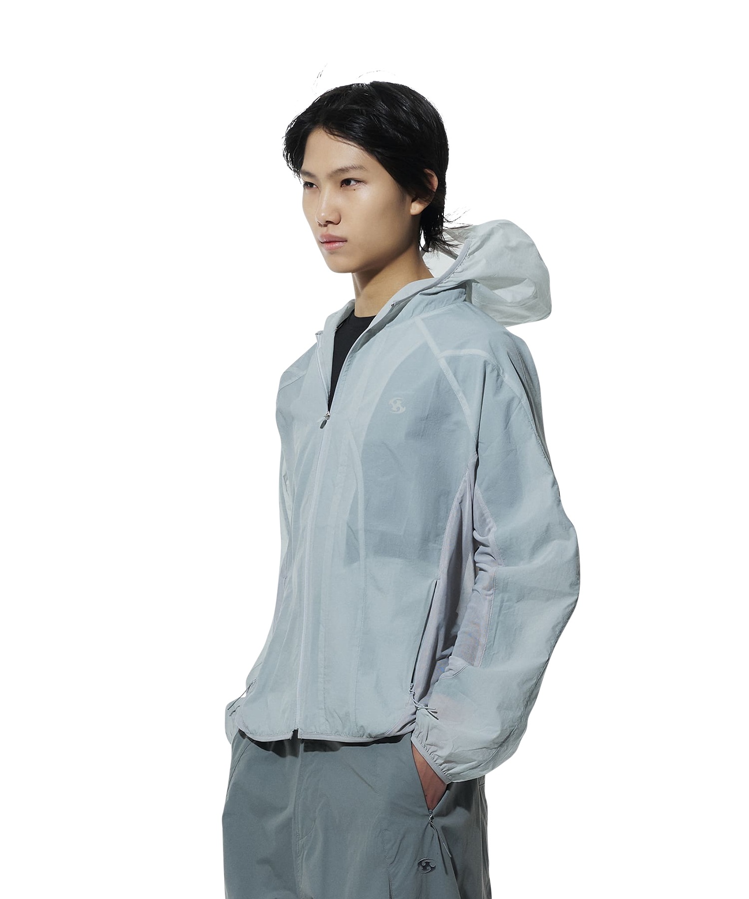 【SANSANGEAR】 24SS CROSSHAIR MESH JACKET : LIGHT GREY
