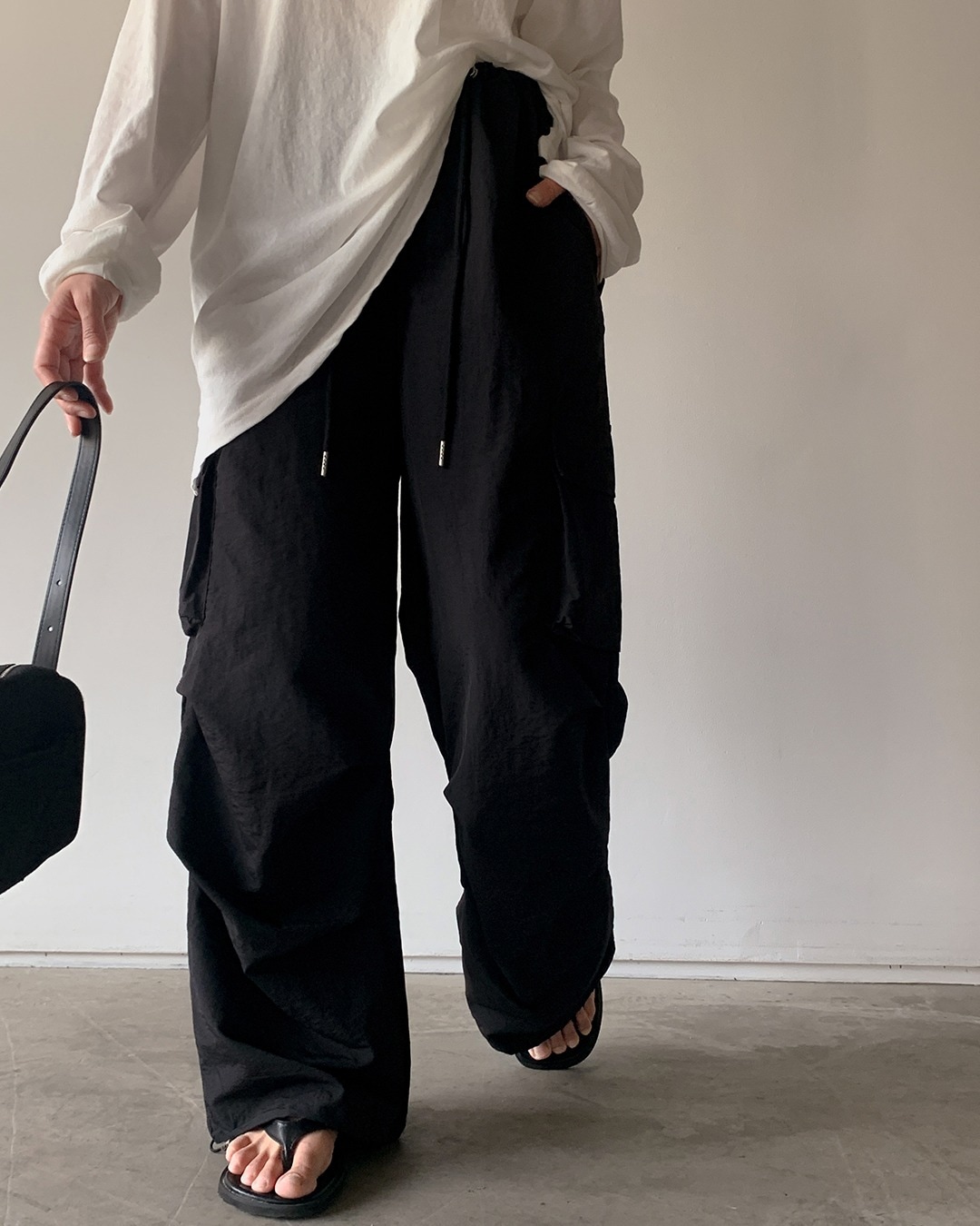 ビネットカーゴ ワイドパンツ韓国ファッション レディース