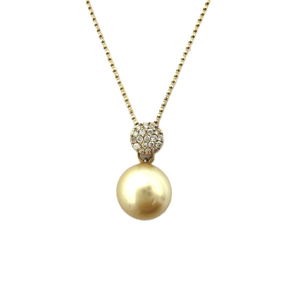 jewelry ジュエリー ネックレス K18 D0.18ct ゴールドパール 10.5mm K18 ゴールド