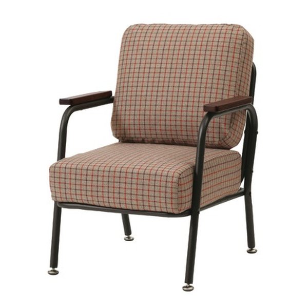 ソファ 1人掛け グレー レトロ チェック W55×D63×H75×SH38 RKC-101GY 9,368円