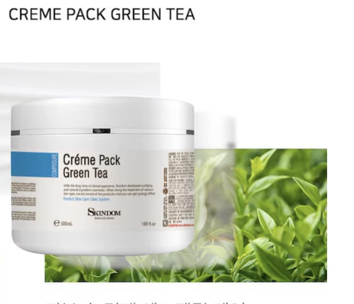 [韓国ビューティーショップ/ エステティシャン専用マッサージクリーム] グリーンティークリームパック(500ml) - 保湿+マスクパックの追加贈呈