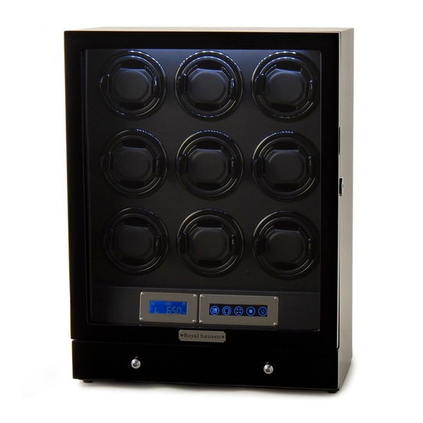 Royal hausen ロイヤルハウゼン ワインダー LEDパネル ワインディングマシーン 高級ウォッチワインダー GC03-N20BB 9本巻き 木目調