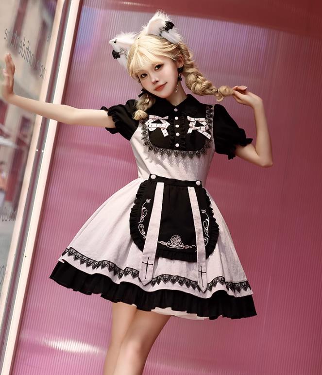【新作登場 最安値!】102ロリータ 花柄ワンピース　 ゴスロリ コスプレ メイド服 コスチューム 文化祭 学園祭 衣装 仮装 ハロウィン おすすめ 可愛い ドレス　日常　写真　舞台　花嫁