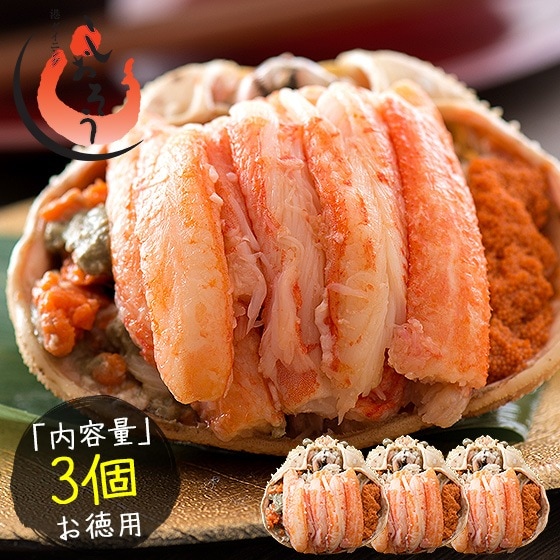 セイコガニ 甲羅盛り 小サイズ 約70g3個（甲羅横幅 約7.5cm） 福井 越前松葉 せいこ蟹