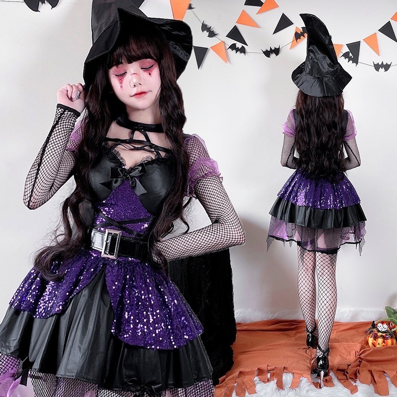 【人気爆売れ】ハロウィーン衣装吸血鬼花嫁衣装小さな魔女コスプレ衣装魔女魔女衣装悪魔衣装