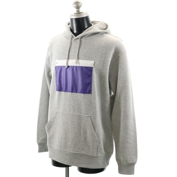 新品 Star Star Re:MODEL 長袖 スウェットパーカー L 灰 紫 リップナイロンポケット メンズ
