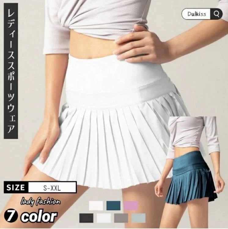 スカート チアダンス トレーニング レディース スポーツウェア 体操服 スコート テニス プリーツスカート フィットネス ミニスカート女の子 インナーパンツ付き ランニング ダンス衣装 応援団 ヨガウ