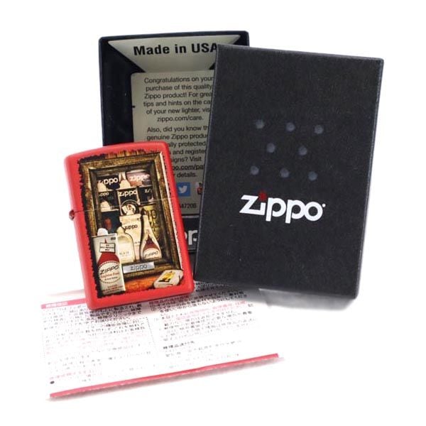 ジッポー 2014年 USA製 オイルライター レッド ZIPPO メンズ