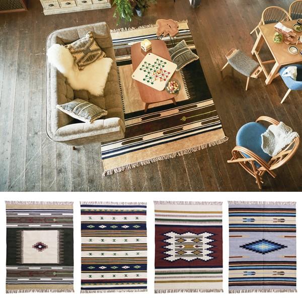 ラグ 170230cm 長方形 ネイティブ柄 カジュアル アメリカン アメカジ おしゃれ インテリア アクセント カーペット マット ラグマット 絨毯 敷物 敷き物