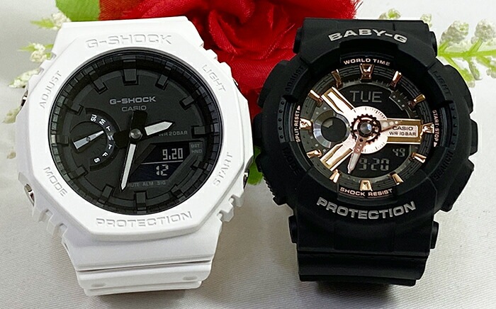 恋人たちのGショック ペアウオッチ G-SHOCK BABY-G ペア腕時計 カシオ 2本セット 電池式 アナデジ GA-2100-7AJF BA-110XRG-1AJF クリスマス 誕生日