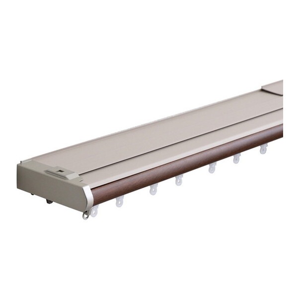 ホームテイスト SH-29-TSKD3 省エネサイドキャップ付きカーテンレール カバートップ仕様 ダブルタイプ 1.6～3m(伸縮) ブラウン メーカー直送