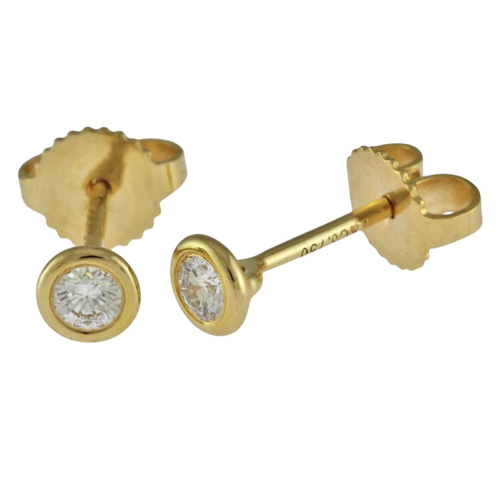 ティファニー バイザヤード ピアス 18金 K18イエローゴールド ダイヤモンド TIFFANY&Co. 中古 美品 75,625円