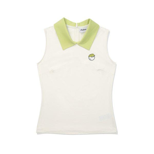 [マルボン公式] 背面ジッパーカラー スリーブレス OFF WHITE (WOMAN)