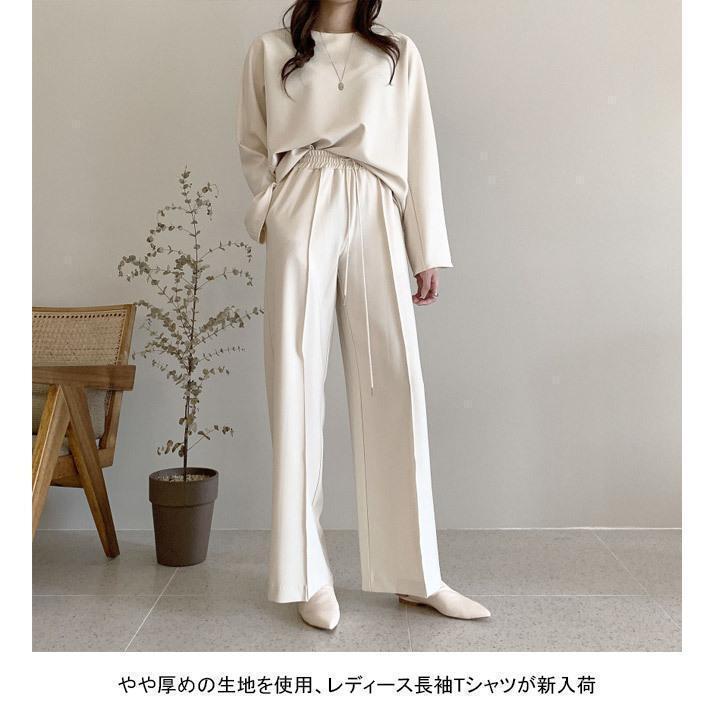 春トップス 長袖 レディース Tシャツ クルーネック 厚手Tシャツ 背中ファスナー 秋 カットソー トレーナー 無地 長袖Tシャツ 5,486円