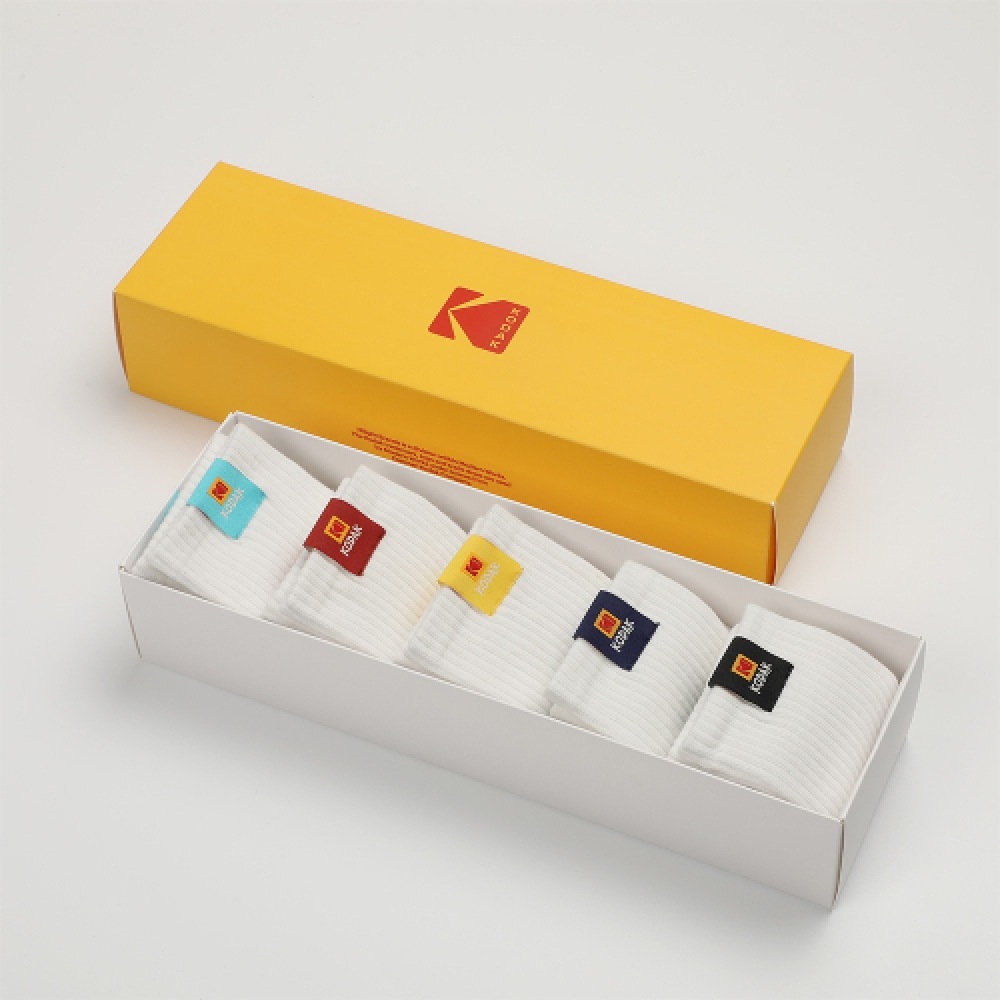 コダックカラーラベルクルーソックス 5PC