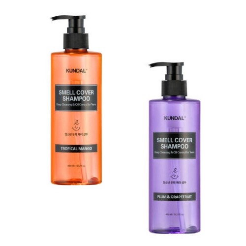 クンダルオールデイスメルカバー青少年シャンプートロピカルマンゴー400mlx1個+プラムグレープフルーツ400mlx1個頭頂臭気ケア