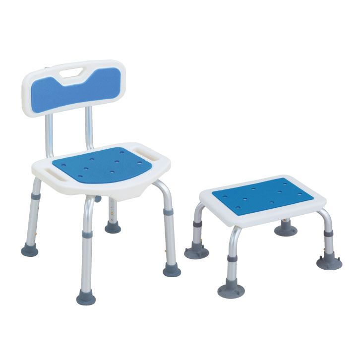シャワーチェア＆ステップセット 風呂椅子 風呂イス シャワーベンチ シャワーステップ アルミ製