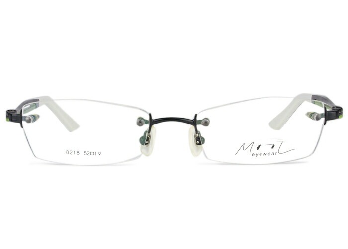 ムル MOOL メガネ 8218(117) c.2a ブラック/ブラック/グリーン 52ロ19 伊達 度付き 遠近両用 老眼鏡 ツーポイント スクエア オシャレ 6,083円