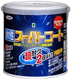 （まとめ買い）ペンキ 水性スーパーコート 水性多用途 なす紺 0.7L [x3缶セット]