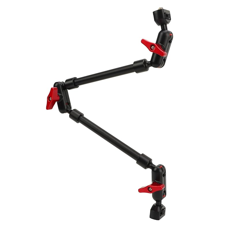 関節アーム22インチダブルボールヘッド調整可能な関節摩擦マジックアーム延長ロッド1/4インチネジ付きマジックアームカメラマウントLEDライト電話カメラ用