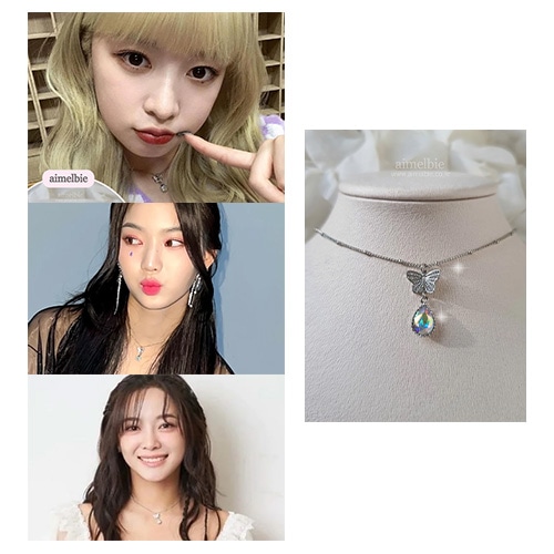 [キムセジョン着用] ドリミバタフライセミチョーカーネックレス(Rainbow) 人気ジュエリー 韓国人気ファッション かわいいアクセサリー