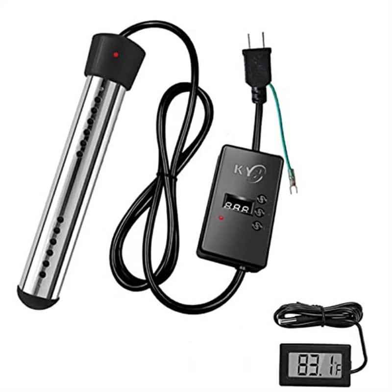 投げ込みヒーター 電気浸漬給湯器ロッド110V 1500W タイマー 温度計 バケツヒーター パイプヒーター イマージョンヒーター 電気温水器 浴槽用 インフレータブルプール タッ
