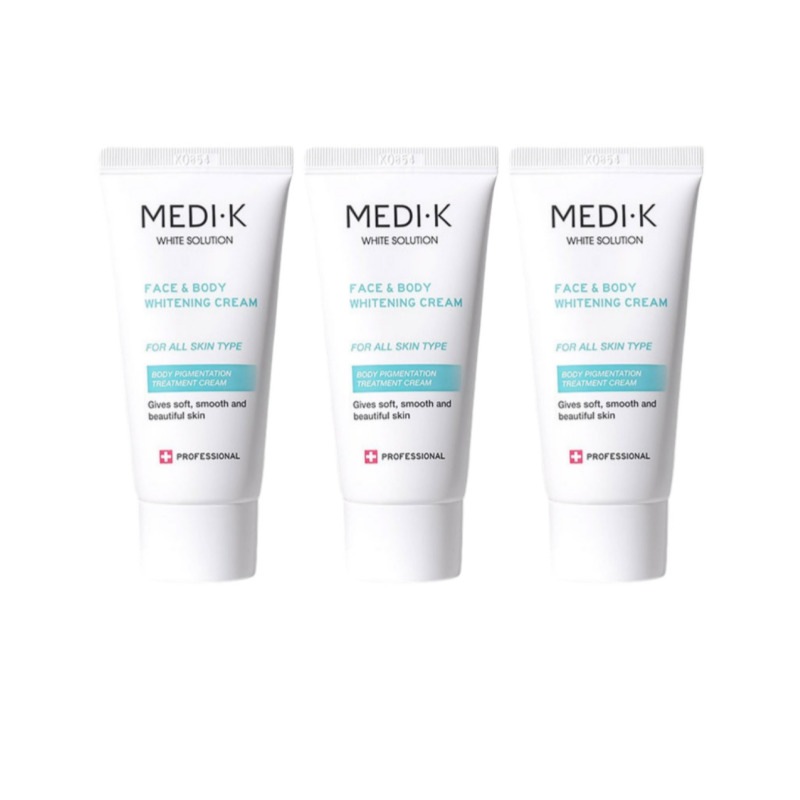 【韓国薬局製品】メディケイ着色専用ホワイトソリューションクリーム50ml×3本Yゾーン·脇·肘·膝·ヒップ専用トーンアップ