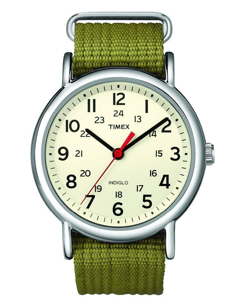 Timex Unisex T2N651 Weekender Olive Nylon Slip-Thr 7,086円